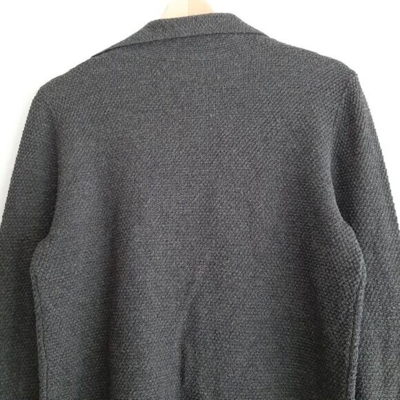 BRORA Merino Cashmere Blend Full Zip Knit Moto Style Cardigan Jacket Grey Sz S - Picture 9 of 15